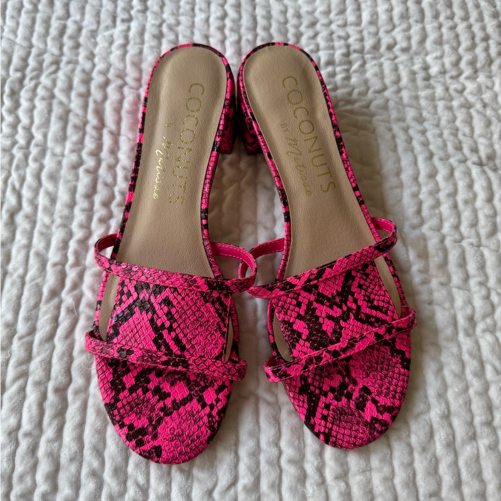 Coconuts by Matisse Vibrant Pink Snake Heels